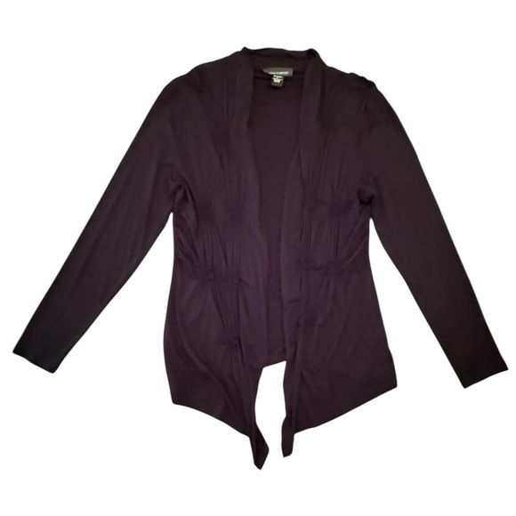 Cable & Gauge Black Cardigan Sweater with Waterfall Hem Size Large - Picture 1 of 9